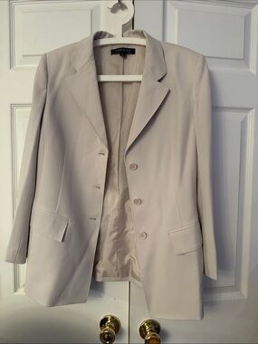Anne Klein Light Cream Single-Breasted Blazer